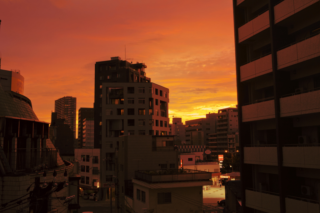 広島今日の夕暮れ