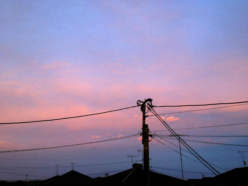 東の空の夕景