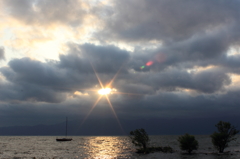夕日（琵琶湖にて～01）
