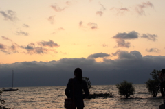 夕日（琵琶湖にて～03）