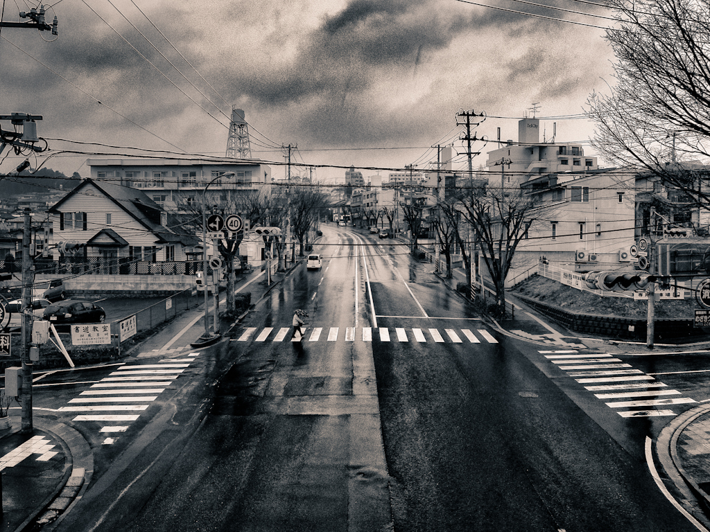 歩道橋から西側