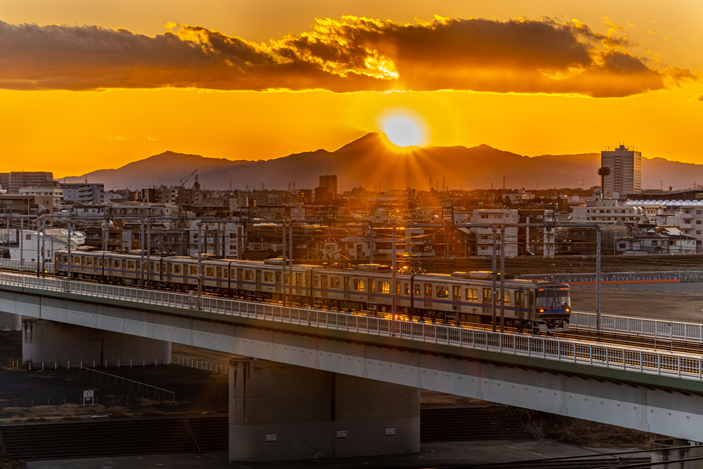 昨夕のダイヤモンド富士