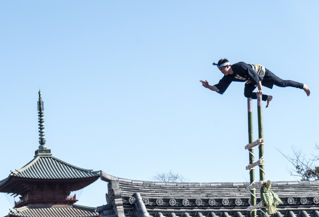 成人の日「はしご乗り」