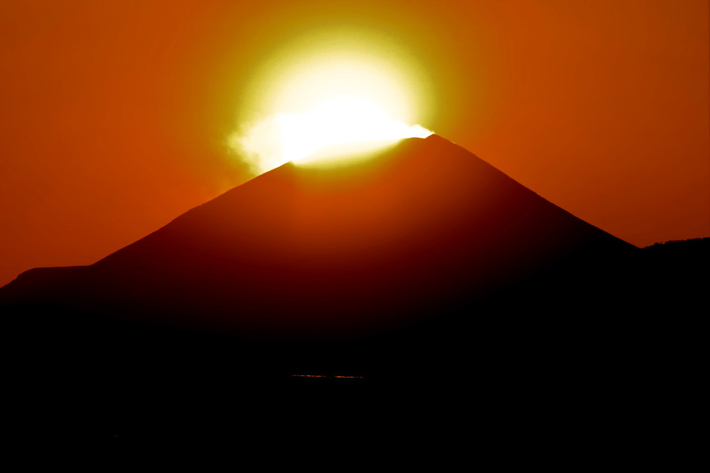 今夕のダイヤモンド富士