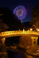 神橋と花火