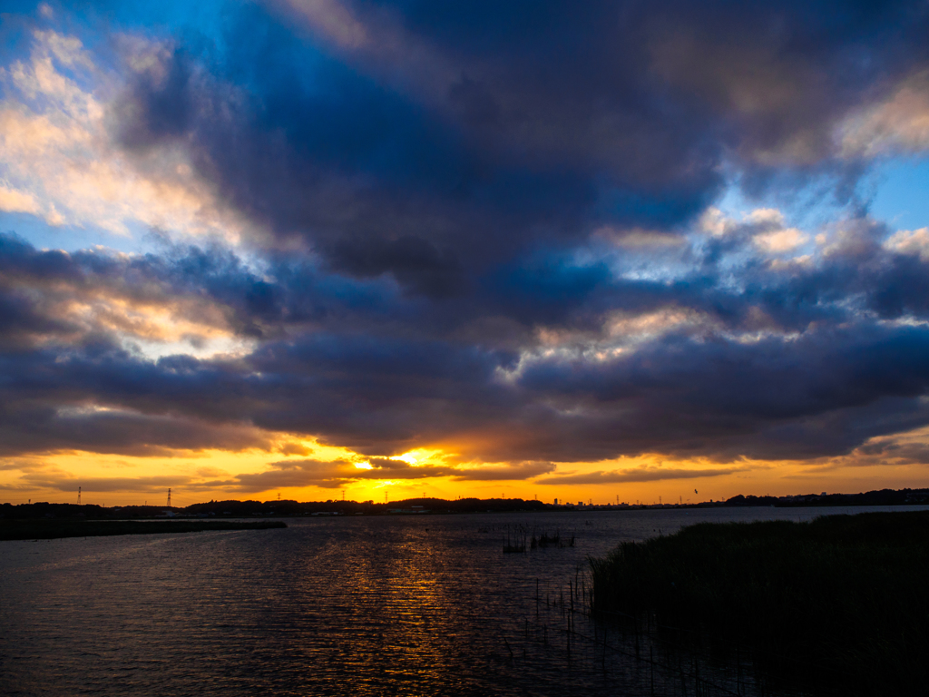手賀沼の夕暮れ..＃1