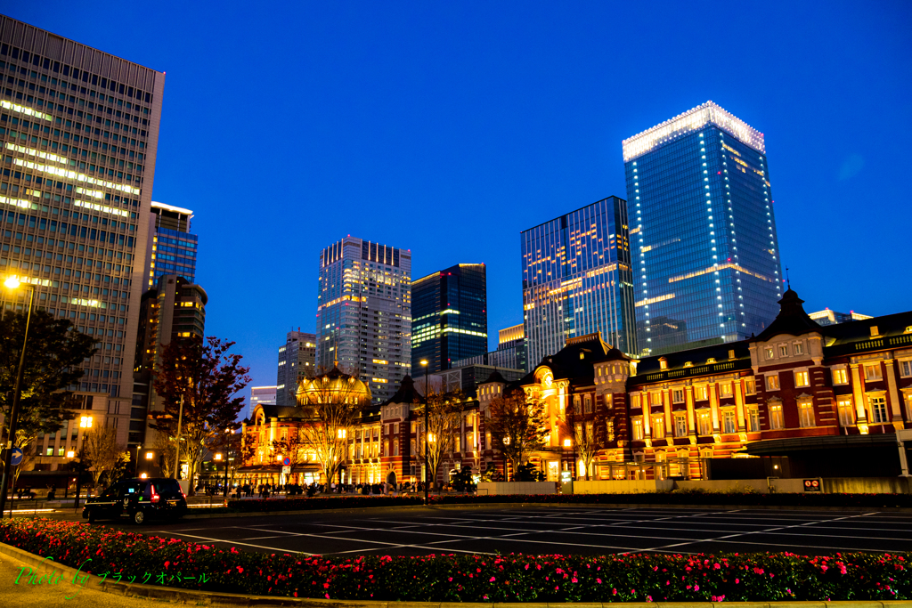 東京駅夕景..