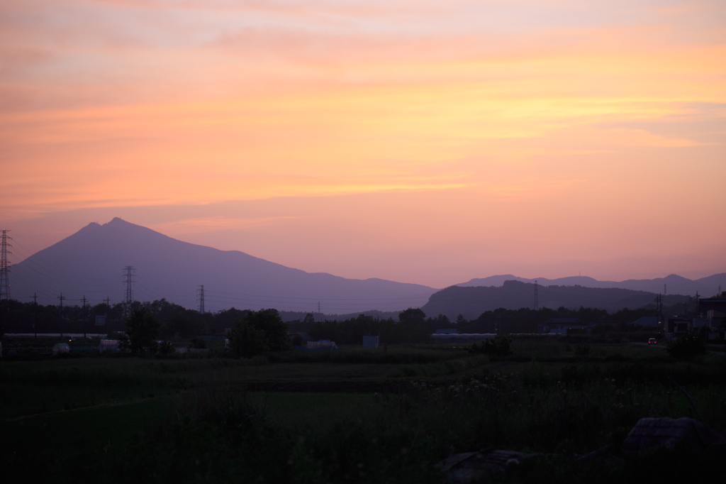 筑波山の夕景