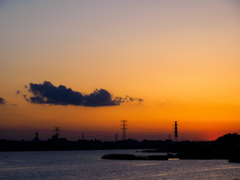 手賀沼〜春の夕暮れ..