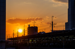 街の夕日〜明日も晴れたらいいね。。