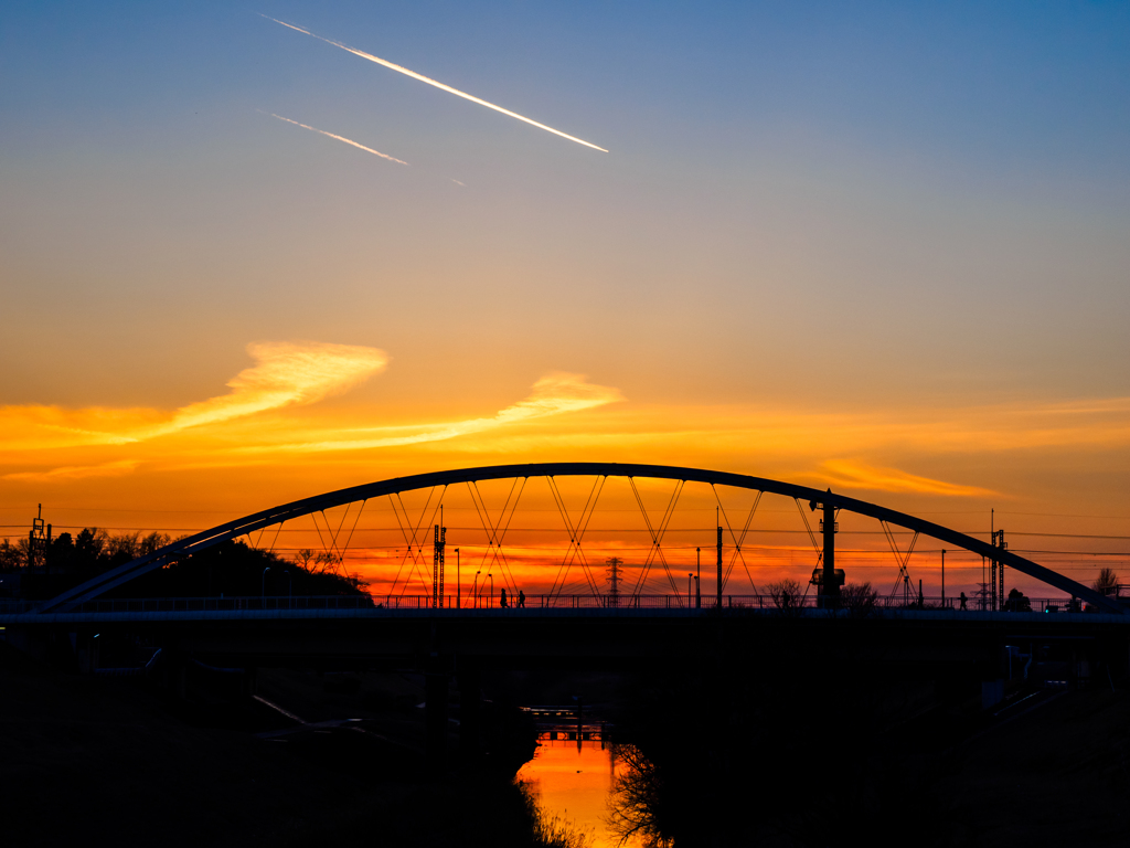 利根運河の夕暮れ..