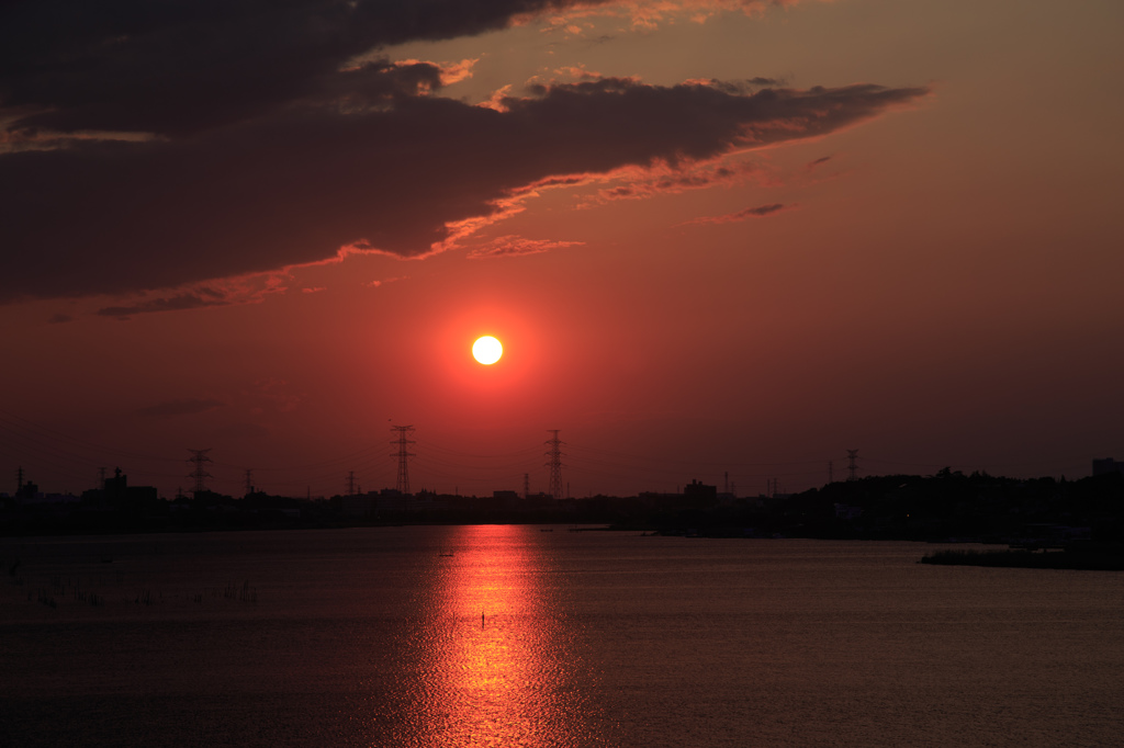 手賀沼の落日