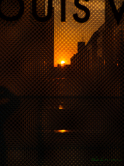 夕陽の街並..