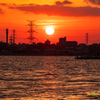 手賀沼夕景..〜 春の落陽 〜