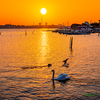 穏やかな夕暮れの風景..