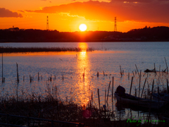 手賀沼夕景.. 〜 日が沈む頃 〜