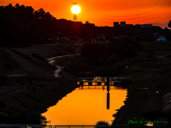 夕陽の運河..