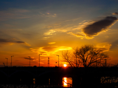 橋の上の夕日 (2)