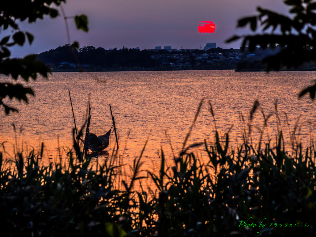 The setting sun..