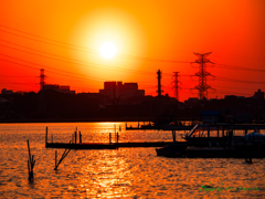 滲む夕日の輝き..