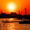 滲む夕日の輝き..