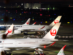 ひしめくJAL機..