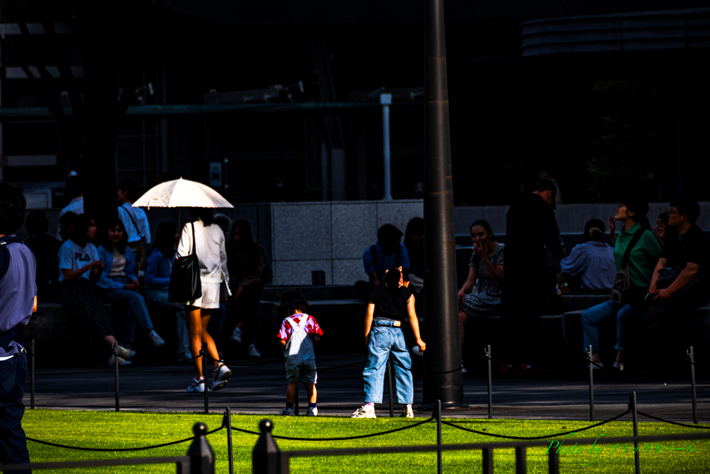 White umbrella..
