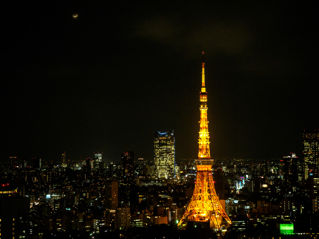 TokyoTower with Crescent Moon