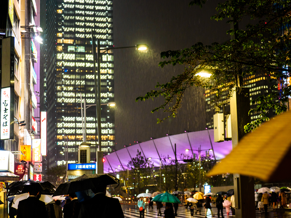 雨の八重洲口風景..