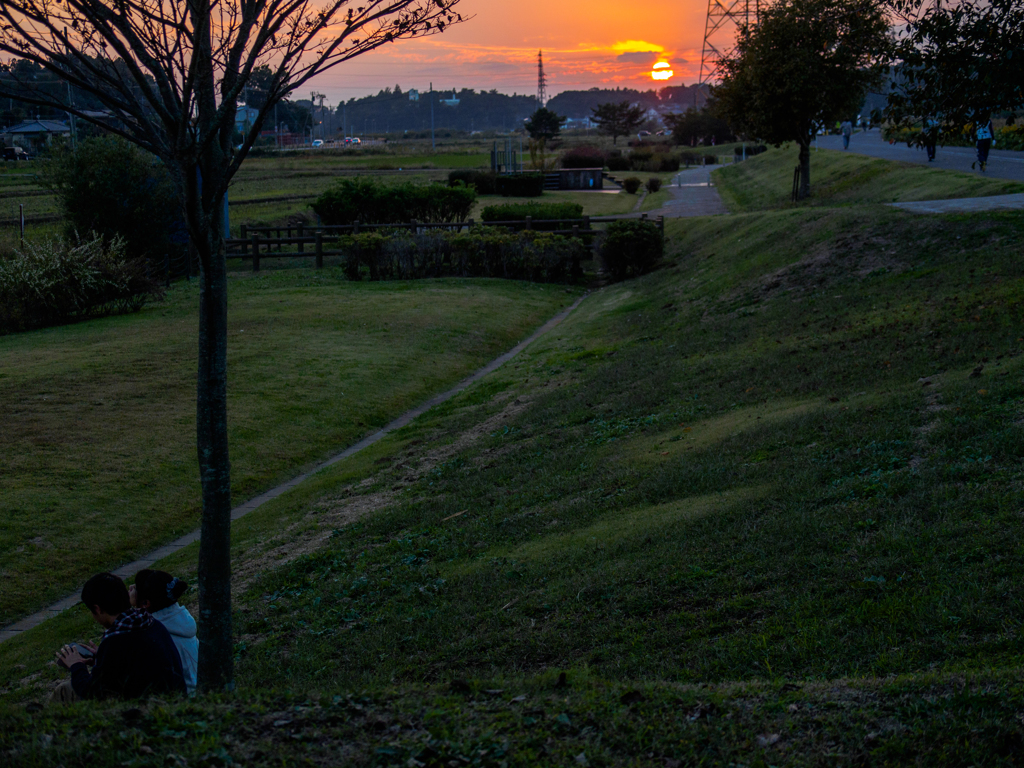 夕暮れの二人♪