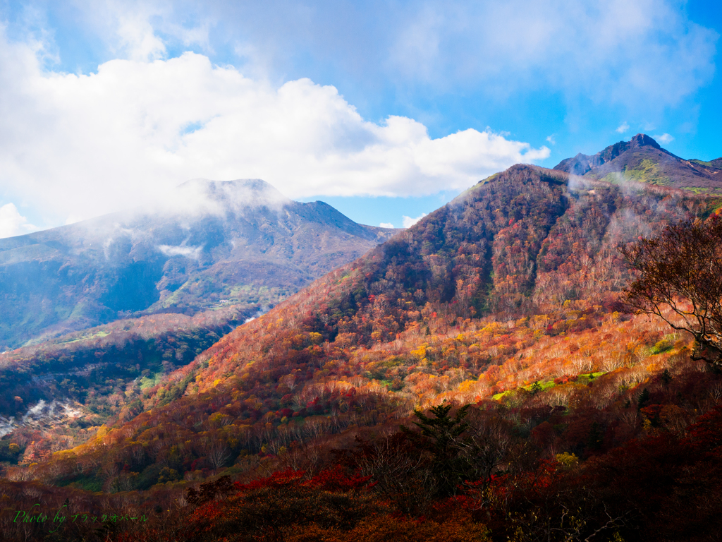 紅葉の那須連山..