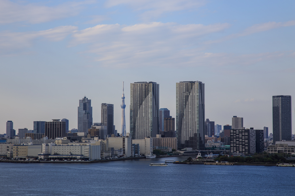 東京湾とスカイツリー