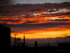 梅雨の合間の夕焼け..