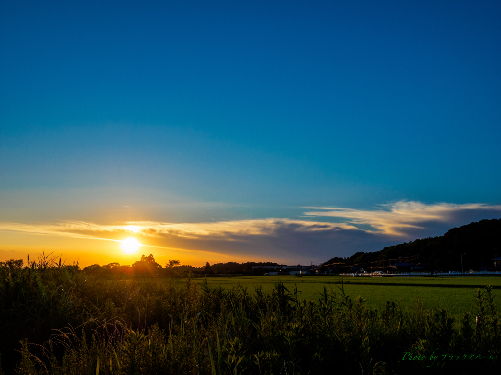 田園の夕暮れ..