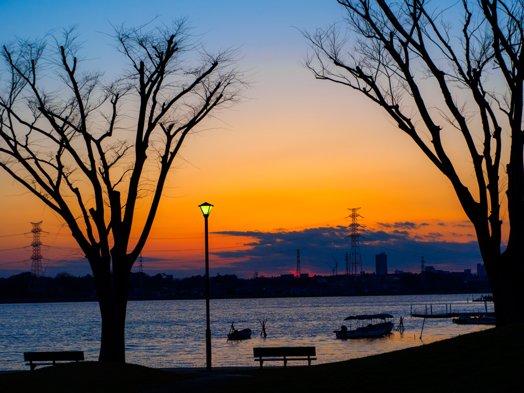 早春の夕暮れ..