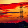 夕焼けと鉄塔..