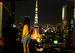 東京タワーと記念撮影..