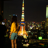 東京タワーと記念撮影..
