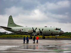 地上のP-3C..