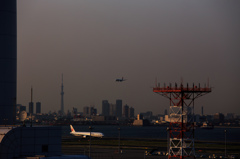 羽田空港風景②〜到着機と出発を待つ旅客機