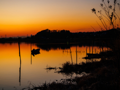 夕暮れの手賀沼風景..＃17〜静寂の刻