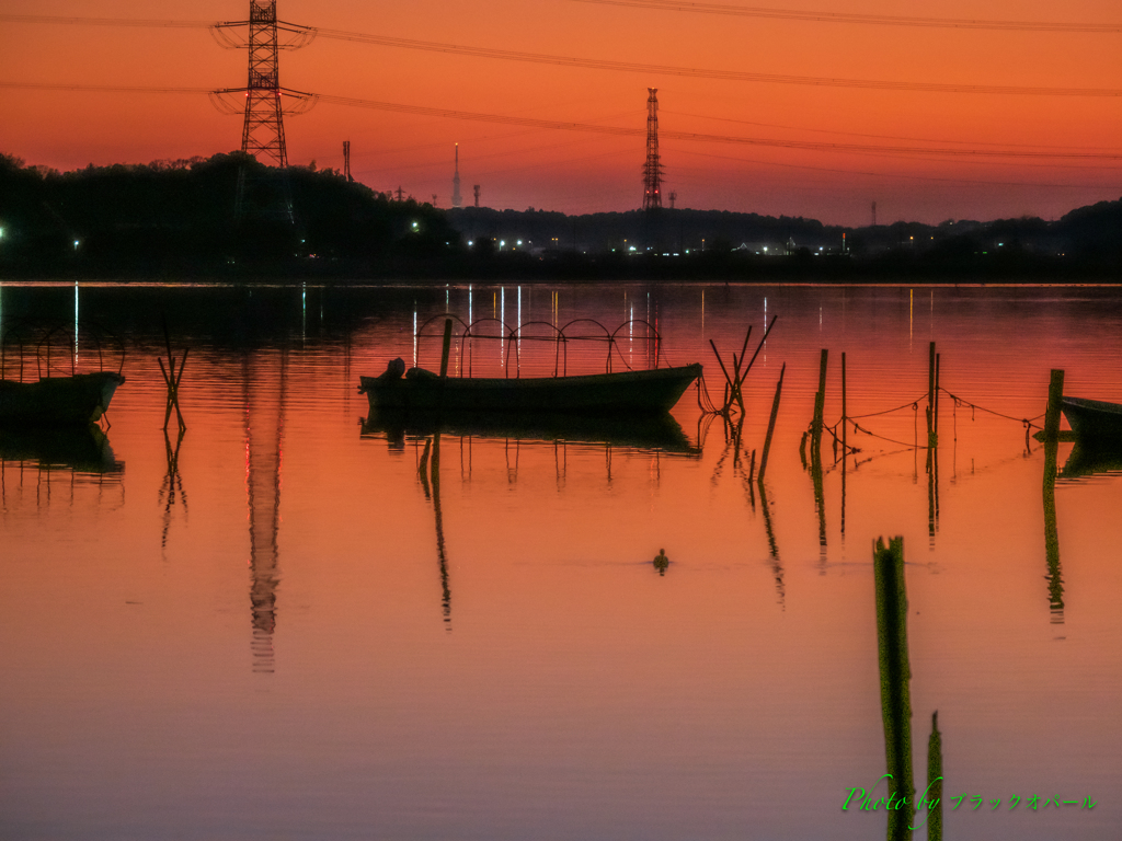 手賀沼〜夜の帳が降りる頃..