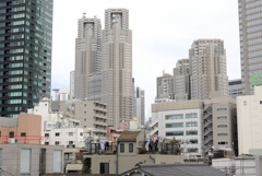 都庁と洗濯物
