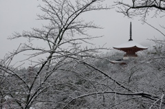 二塔雪化粧