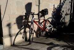 a bike and shadow