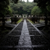 雨の毛利家墓所