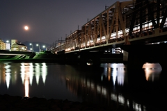 月の夜鉄橋