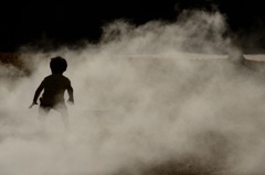 霧中でふんばる