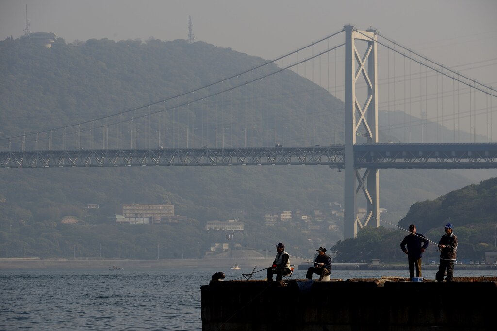 関門海峡にて