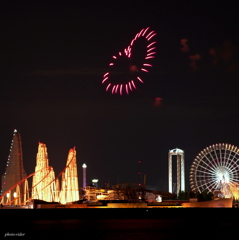 夜空にハート♡